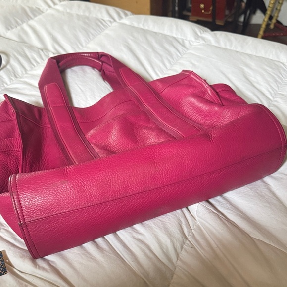 Tory Burch Fuchsia Leather Tote - Picture 9 of 16